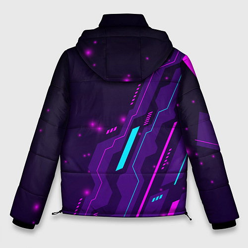 Мужская зимняя куртка Dead Space neon gaming / 3D-Черный – фото 2