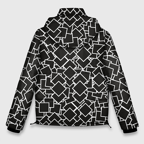 Мужская зимняя куртка Ромб черно - белый / 3D-Черный – фото 2