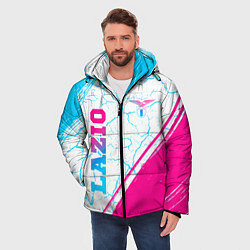 Куртка зимняя мужская Lazio neon gradient style вертикально, цвет: 3D-черный — фото 2