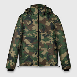 Куртка зимняя мужская Классический лесной камуфляж, цвет: 3D-светло-серый