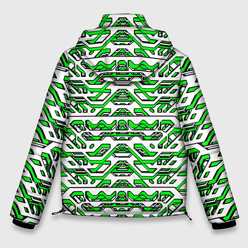 Мужская зимняя куртка Техно броня зелёно-белая / 3D-Черный – фото 2
