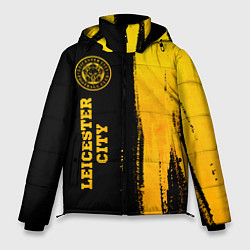 Куртка зимняя мужская Leicester City - gold gradient по-вертикали, цвет: 3D-черный