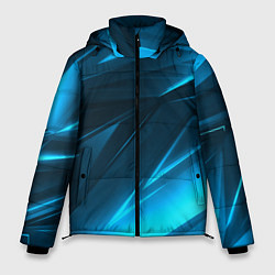 Куртка зимняя мужская Geometry stripes neon color, цвет: 3D-черный