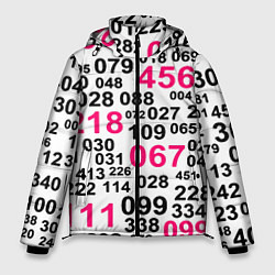 Куртка зимняя мужская Игра в кальмара паттерн чисел, цвет: 3D-черный