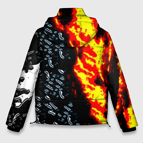 Мужская зимняя куртка Текстура огня и воды / 3D-Черный – фото 2