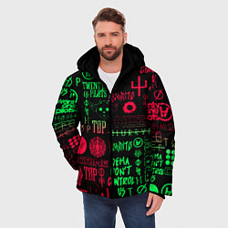 Куртка зимняя мужская Twenty one pilots pattern rock steel, цвет: 3D-красный — фото 2