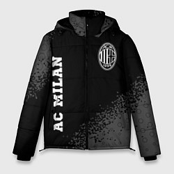 Куртка зимняя мужская AC Milan sport на темном фоне вертикально, цвет: 3D-черный