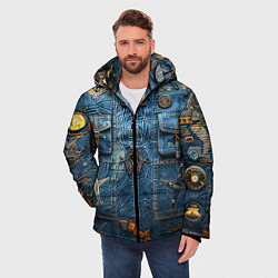Куртка зимняя мужская Джинсы лётчика-авиатора, цвет: 3D-черный — фото 2