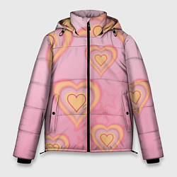 Куртка зимняя мужская Сердца градиент, цвет: 3D-черный