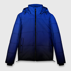 Куртка зимняя мужская Полосатый градиент сине-чёрный, цвет: 3D-черный
