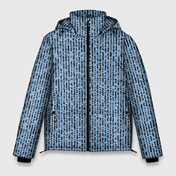 Куртка зимняя мужская Голубой с чёрным мелкая мозаика, цвет: 3D-черный