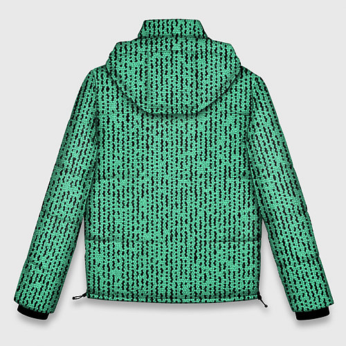 Мужская зимняя куртка Мозаика нефритовый зелёный / 3D-Черный – фото 2