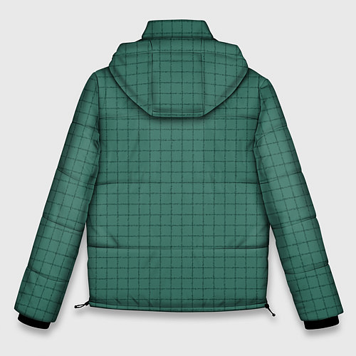Мужская зимняя куртка Патиново-зелёный в клетку / 3D-Черный – фото 2