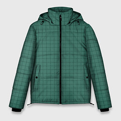 Куртка зимняя мужская Патиново-зелёный в клетку, цвет: 3D-черный