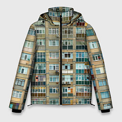 Куртка зимняя мужская Панельный дом, цвет: 3D-черный