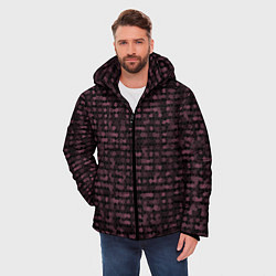 Куртка зимняя мужская Мозаика тёмно-красный, цвет: 3D-светло-серый — фото 2