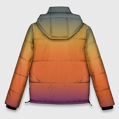 Мужская зимняя куртка Градиент цвета заката / 3D-Черный – фото 2