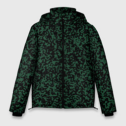 Куртка зимняя мужская Чёрно-зелёный пятнистый, цвет: 3D-черный