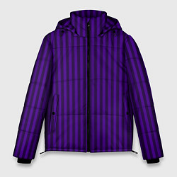 Куртка зимняя мужская Яркий фиолетовый в полоску, цвет: 3D-черный