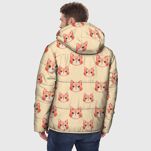 Мужская зимняя куртка Рыжие котята / 3D-Светло-серый – фото 4