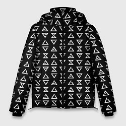 Куртка зимняя мужская Ведьмачьи знаки паттерн, цвет: 3D-черный