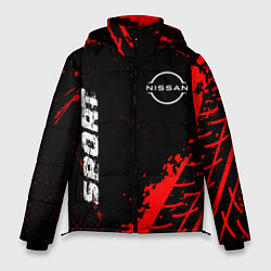 Куртка зимняя мужская Nissan red sport tires, цвет: 3D-черный