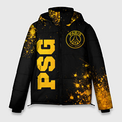 Куртка зимняя мужская PSG - gold gradient вертикально, цвет: 3D-черный
