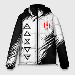 Куртка зимняя мужская Магические знаки ведьмаков, цвет: 3D-черный