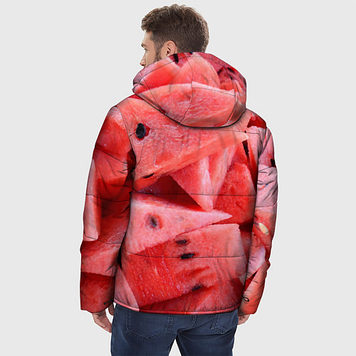 Мужская зимняя куртка Арбузные ломти / 3D-Светло-серый – фото 4