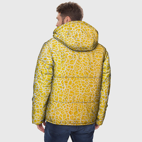Мужская зимняя куртка Дыня текстура / 3D-Светло-серый – фото 4