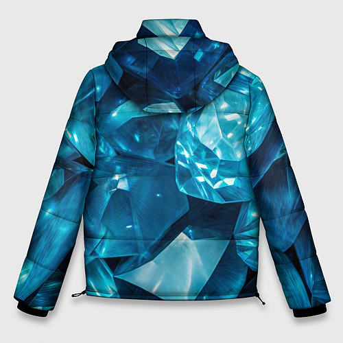Мужская зимняя куртка Голубой камень апатит - текстура / 3D-Черный – фото 2