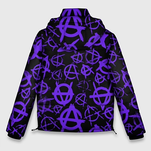 Мужская зимняя куртка Узор анархия фиолетовый / 3D-Черный – фото 2