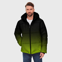 Куртка зимняя мужская Чёрно-салатовый градиент, цвет: 3D-черный — фото 2