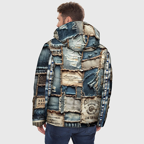 Мужская зимняя куртка State California - пэчворк / 3D-Светло-серый – фото 4