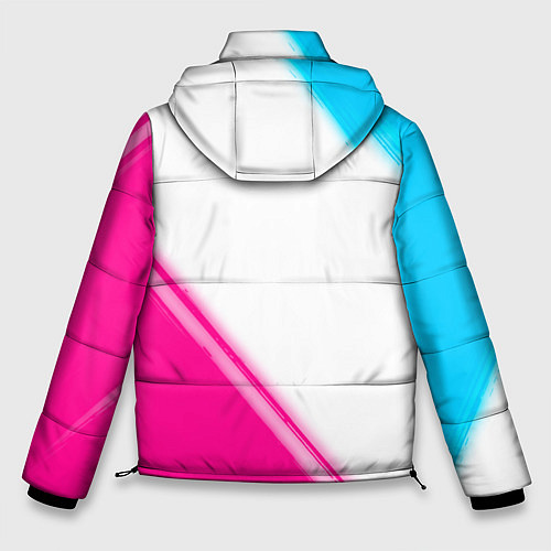 Мужская зимняя куртка Juventus neon gradient style вертикально / 3D-Черный – фото 2