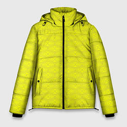 Куртка зимняя мужская Паттерн овалов на желтом, цвет: 3D-светло-серый
