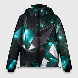 Куртка зимняя мужская Геометрическая абстракция Блестящие грани, цвет: 3D-черный