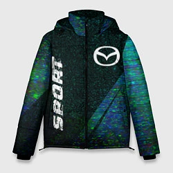 Куртка зимняя мужская Mazda sport glitch blue, цвет: 3D-черный