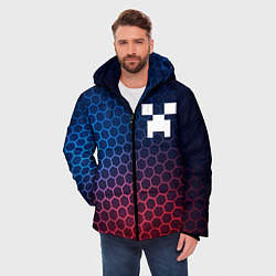 Куртка зимняя мужская Minecraft неоновые соты, цвет: 3D-черный — фото 2