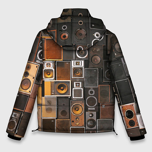 Мужская зимняя куртка Винтажные колонки / 3D-Черный – фото 2