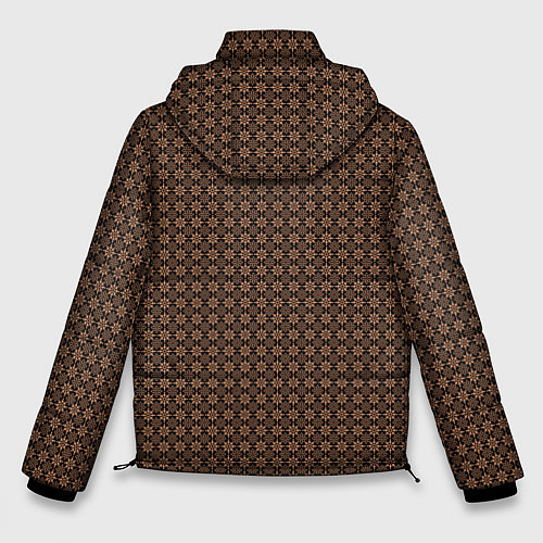 Мужская зимняя куртка Чёрно-коричневый паттерн узоры / 3D-Черный – фото 2