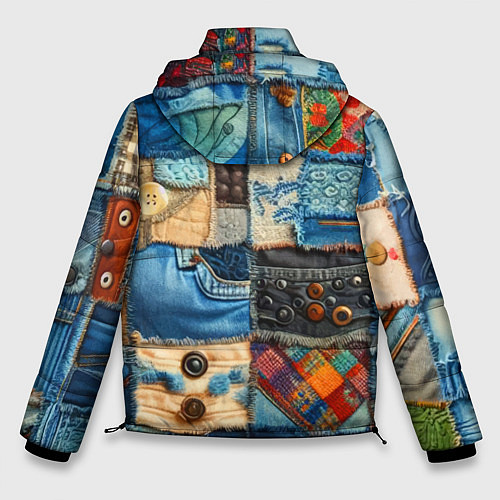 Мужская зимняя куртка Vanguard denim patchwork - ai art / 3D-Черный – фото 2