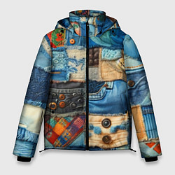 Куртка зимняя мужская Vanguard denim patchwork - ai art, цвет: 3D-черный