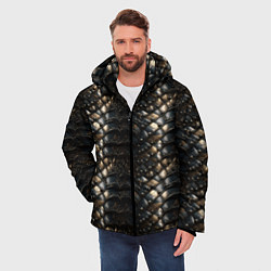 Куртка зимняя мужская Блестящая металлическая броня, цвет: 3D-светло-серый — фото 2
