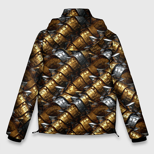Мужская зимняя куртка Золотая и серебряная объемная броня / 3D-Черный – фото 2