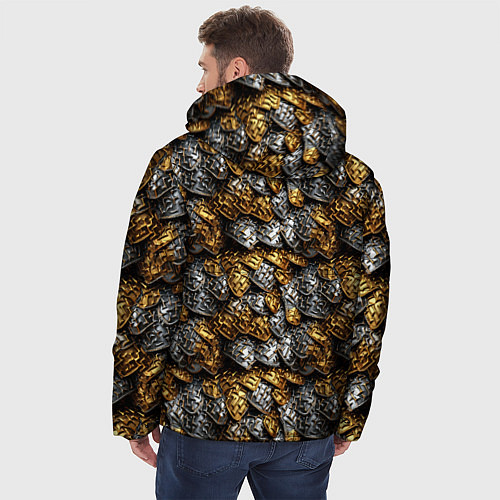 Мужская зимняя куртка Золото и серебро броня / 3D-Светло-серый – фото 4