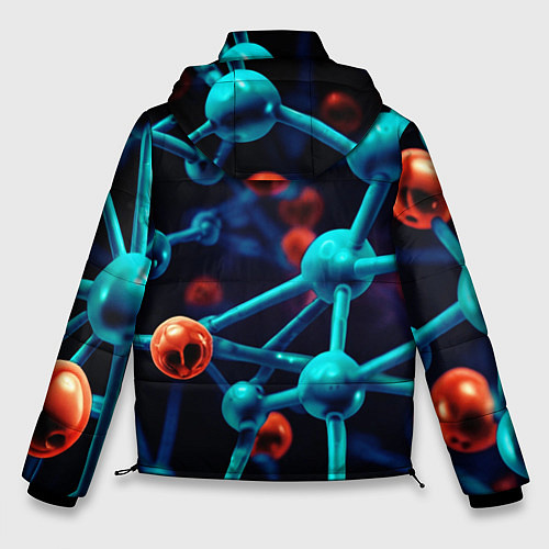 Мужская зимняя куртка Молекулы под микроскопом / 3D-Черный – фото 2