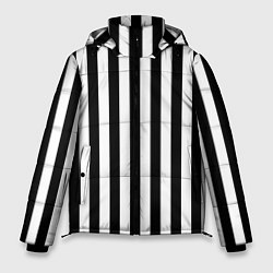 Куртка зимняя мужская Вертикальная широкая полоска, цвет: 3D-черный