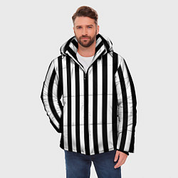 Куртка зимняя мужская Вертикальная широкая полоска, цвет: 3D-черный — фото 2