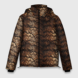 Куртка зимняя мужская Коричневая металлическая текстура, цвет: 3D-черный